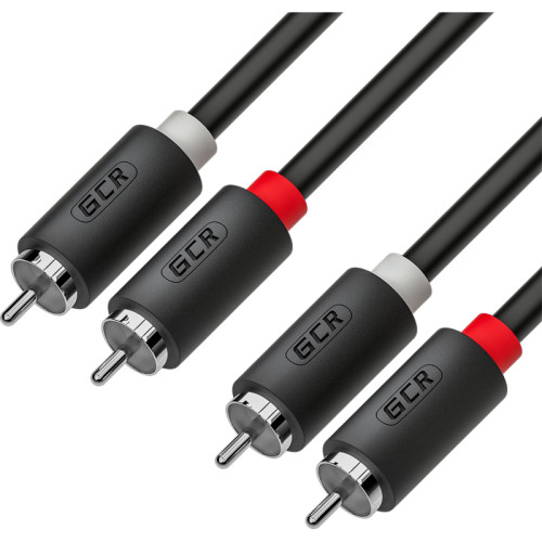 GCR Кабель 3.0m аудио 2 х RCA / 2 х RCA, черный, GCR-54130