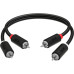 GCR Кабель 1.5m аудио 2 х RCA / 2 х RCA , черный, GCR-54126