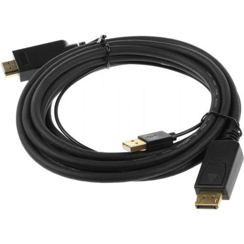 Кабель аудио-видео Buro HDMI (m)/DisplayPort (m) 3м. позолоч.конт. черный (HDMI-DP-3M)