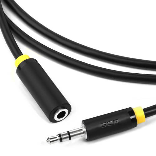 GCR Удлинитель аудио 3.0m jack 3,5mm/jack 3,5mm черный, желтая окантовка, ультрагибкий, 28AWG, M/F, Premium GCR-STM1114-3.0m, экран, стерео GCR Удлинитель аудио 3.0m jack 3,5mm/jack 3,5mm черный, желтая окантовка, ультрагибкий, 28AWG, M/F, Premium GCR-STM1114-3.0m, экран, стерео