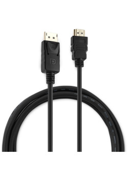 Кабель аудио-видео Buro DisplayPort (m)/HDMI (m) 1.8м. позолоч.конт. черный (BHP RET HDMI_DPP18)