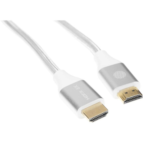 Кабель аудио-видео Cactus CS-HDMI.2.1-1 HDMI (m)/HDMI (m) 1м. позолоч.конт. серебристый
