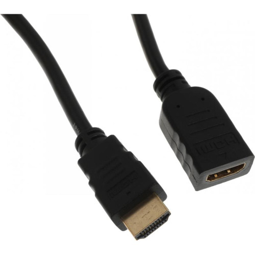 Кабель-удлинитель аудио-видео Buro HDMI (m)/HDMI (f) 1.5м. позолоч.конт. черный (BU-HDMI2.0-EXTND-1.5M)
