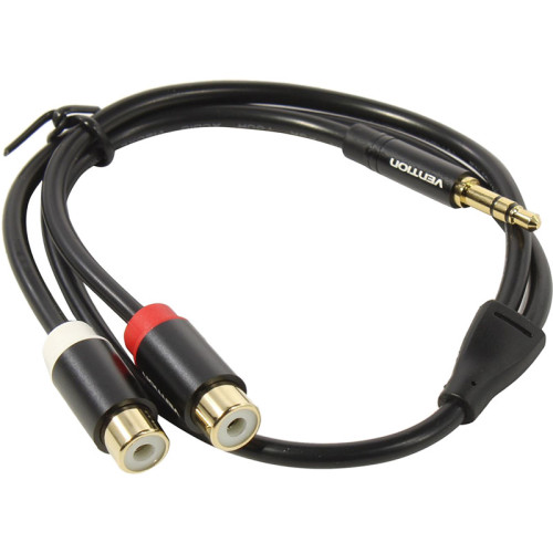 Переходник-разветвитель Vention гибкий Jack 3.5 mm M/2RCA F - 0.3 м Чёрный Переходник-разветвитель Vention гибкий Jack 3.5 mm M/2RCA F - 0.3 м Чёрный