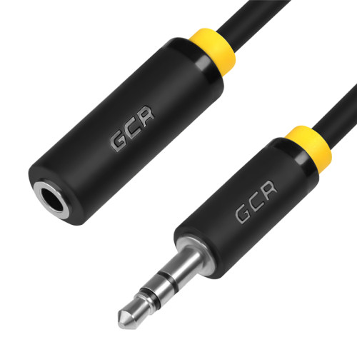 GCR Удлинитель аудио 1.5m jack 3,5mm/jack 3,5mm черный, желтая окантовка, ультрагибкий, 28AWG, M/F, Premium GCR-STM1114-1.5m, экран, стерео GCR Удлинитель аудио 1.5m jack 3,5mm/jack 3,5mm черный, желтая окантовка, ультрагибкий, 28AWG, M/F, Premium GCR-STM1114-1.5m, экран, стерео