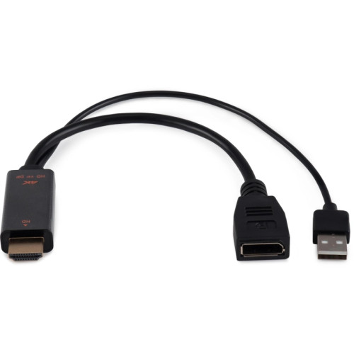 Переходник Buro HDMI (m)/DisplayPort (f) черный (BU-HDMI(M)-DP(F))