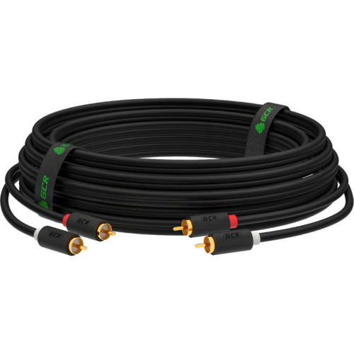 GCR Кабель 10.0m аудио 2 х RCA / 2 х RCA , GOLD, черный, GCR-53110 GCR Кабель 10.0m аудио 2 х RCA / 2 х RCA , GOLD, черный, GCR-53110