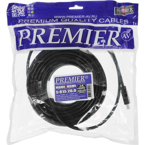 Кабель соединительный аудио-видео Premier 5-815 HDMI (m)/HDMI (m) 20м. позолоч.конт. черный (5-815 20.0)