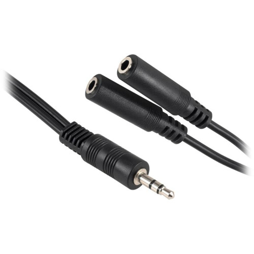 Адаптер аудио Buro BU-2XJACK-JACK 2xJack 3.5 (f)/Jack 3.5 (m) 0.2м. черный