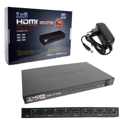 Сплиттер аудио-видео Premier 5-872-8 HDMI (f)/8xHDMI (f) черный