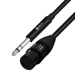 GCR Кабель 20.0m микрофонный stereo jack 6,35mm / XLR, M/F, черный, AL case черный, GCR-53443