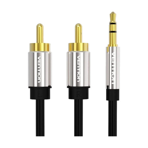 Кабель Vention аудио Jack 3,5 mm M/2RCA M - 2м Черный