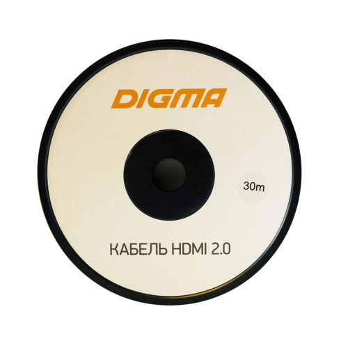 Кабель аудио-видео Digma HDMI 2.0 AOC HDMI (m)/HDMI (m) 30м. позолоч.конт. черный (BHP AOC 2.0-30)