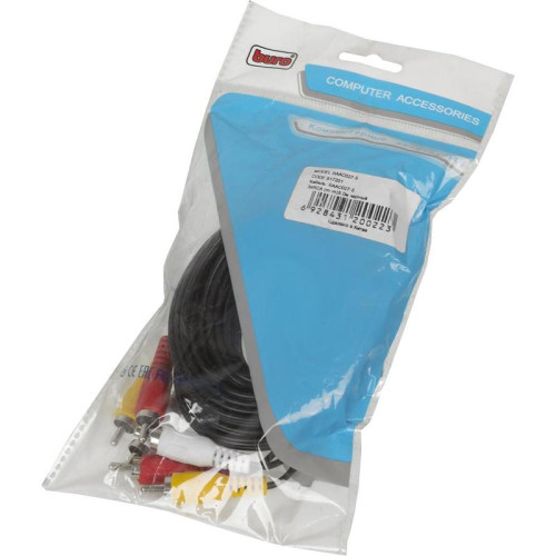 Кабель соединительный аудио-видео Buro 3хRCA (m)/3хRCA (m) 5м. черный (BAAC027-5)