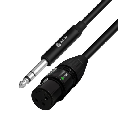 GCR Кабель 7.0m  микрофонный stereo jack 6,35mm / XLR, M/F, черный, AL case черный,  GCR-53440