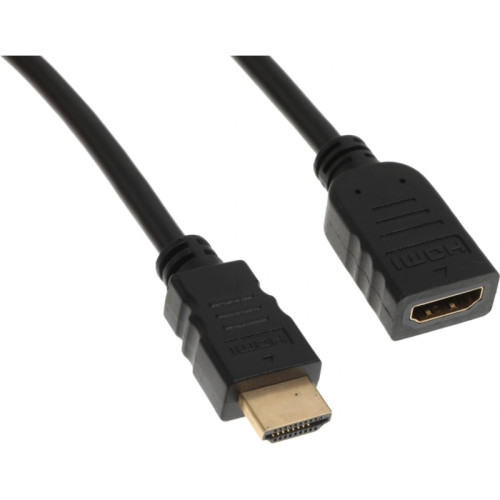Кабель-удлинитель аудио-видео Buro HDMI (m)/HDMI (f) 3м. позолоч.конт. черный (BU-HDMI2.0-EXTND-3M)
