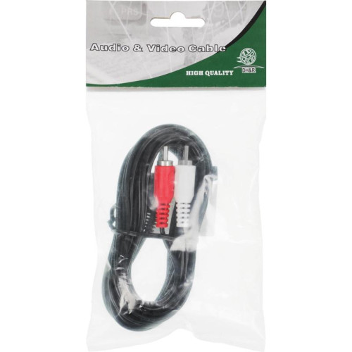 Кабель аудио Ningbo JAAC010-3 2хRCA (m)/Jack 3.5 (m) 3м. черный