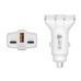 GCR PRO Автомобильное зарядное устройство 3в1, USB QC3.0 + 2 порта Type-C PD 30W, белый, GCR-56665
