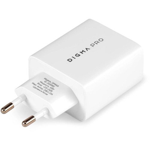 Сетевое зар./устр. Digma Pro DPW4A 45W 3A (PD+QC) USB-C/USB-A универсальное белый (DPW4A5GX11WH)