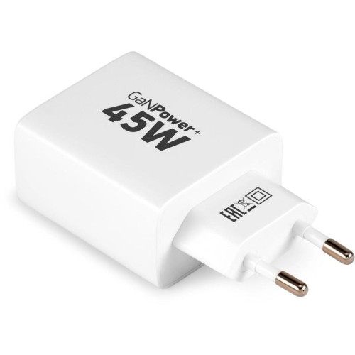 Сетевое зар./устр. Digma Pro DPW4A 45W 3A (PD+QC) USB-C/USB-A универсальное белый (DPW4A5GX11WH)