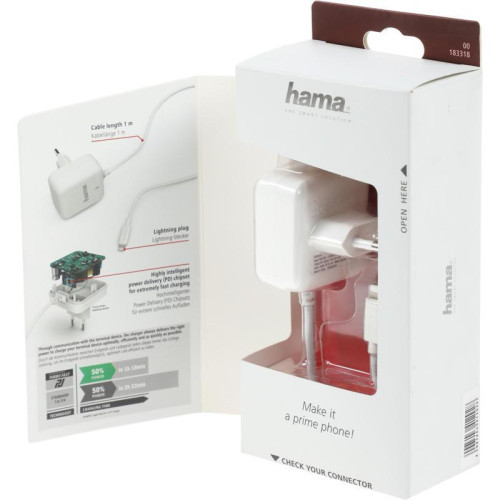 Сетевое зар./устр. Hama H-183318 3A (PD) для Apple белый (00183318)