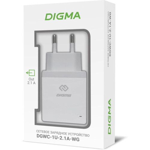 Сетевое зар./устр. Digma DGWC-1U-2.1A-WG 10.5W 2.1A USB универсальное белый