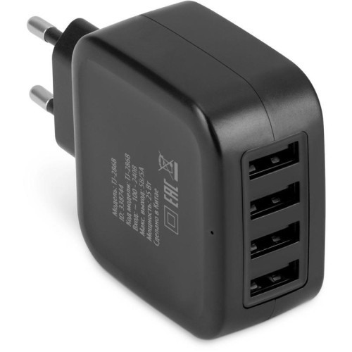 Сетевое зар./устр. Buro TJ-286B Smart 25W 5A 4xUSB универсальное черный (TJ-286B)