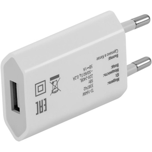 Сетевое зар./устр. Buro TJ-164w 5W 1A USB универсальное белый