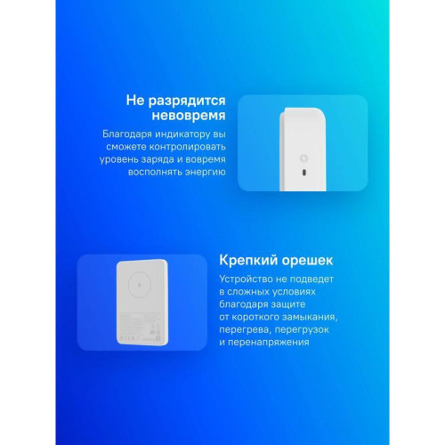 Мобильный аккумулятор Xiaomi BHR9303GL 5000mAh 18W 2.4A USB-C беспров.зар. белый