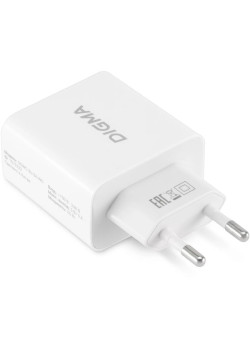Сетевое зар./устр. Digma DGWC-3U-5A-WG 30W 3A (PD+QC) 3xUSB универсальное белый