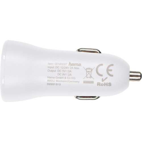 Автомобильное зар./устр. Hama H-183297 3A (PD) USB Type-C для Apple белый (00183297) Автомобильное зар./устр. Hama H-183297 3A (PD) USB Type-C для Apple белый (00183297)
