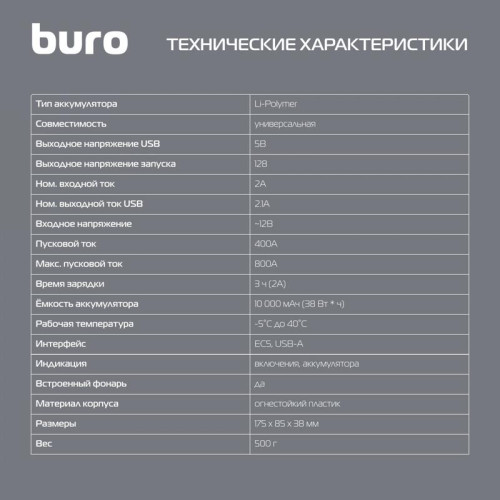 Пуско-зарядное устройство Buro SJ-K70