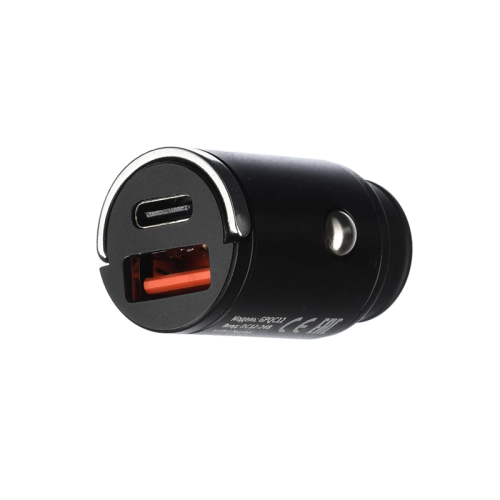 Автомобильное З/У GoPower GPQC12 1USB+1Type-C 22.5W Mini черный (1/100)