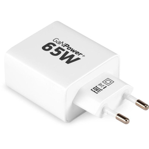Сетевое зар./устр. Digma Pro DPW6B 65W 3.25A (PD+QC) 2хUSB-C/USB-A универсальное белый (DPW6B5GX12WH)