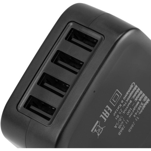 Сетевое зар./устр. Buro TJ-286B Smart 25W 5A 4xUSB универсальное черный (TJ-286B)
