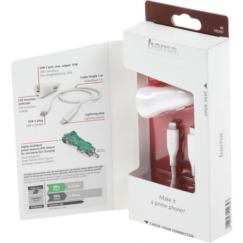 Автомобильное зар./устр. Hama H-183297 3A (PD) USB Type-C для Apple белый (00183297) Автомобильное зар./устр. Hama H-183297 3A (PD) USB Type-C для Apple белый (00183297)