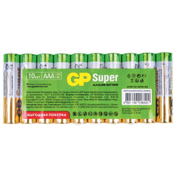 Алкалиновые батарейки GP Super Alkaline 24А ААA - 10 шт. в спайке