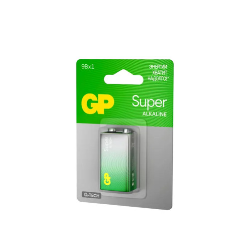 Алкалиновая батарейка GP Super Alkaline G-Tech 9V Крона - 1 шт. на блистере (1 шт.)