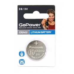 Батарейка GoPower CR2412 BL1 Lithium 3V (1/5/500) (1 шт.)