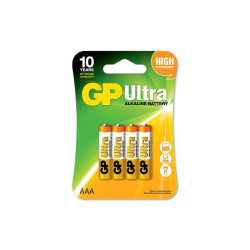 Алкалиновые батарейки GP Ultra Alkaline 24А AАA - 4 шт. на блистере