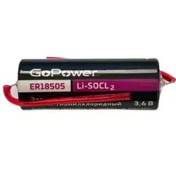 Батарейка GoPower ER18505 PK1 Li-SOCl2 3.6V с выводами