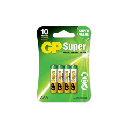 Алкалиновые батарейки GP Super Alkaline 24А ААA - 4 шт. на блистере