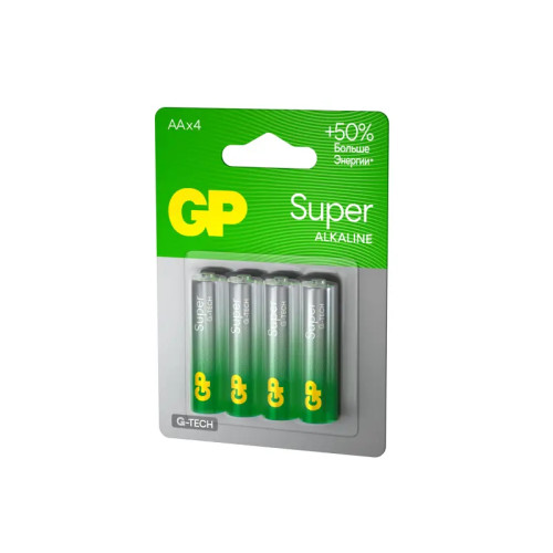 Батарейка GP Super Alkaline G-Tech 15А, АА, 4 шт. на блистере (4 шт.)