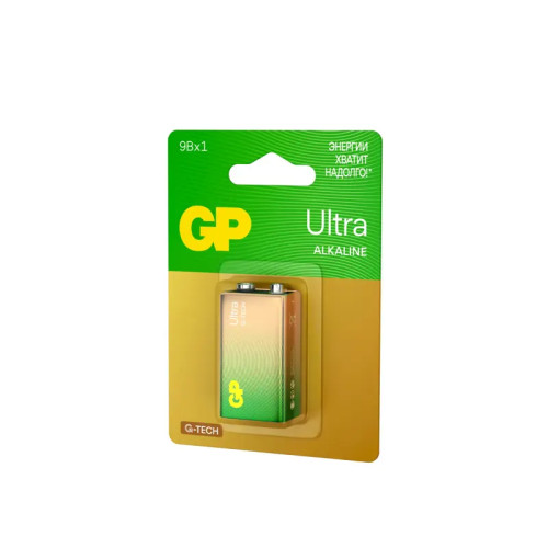 Алкалиновая батарейка GP Ultra Alkaline G-Tech 9V Крона - 1 шт. на блистере