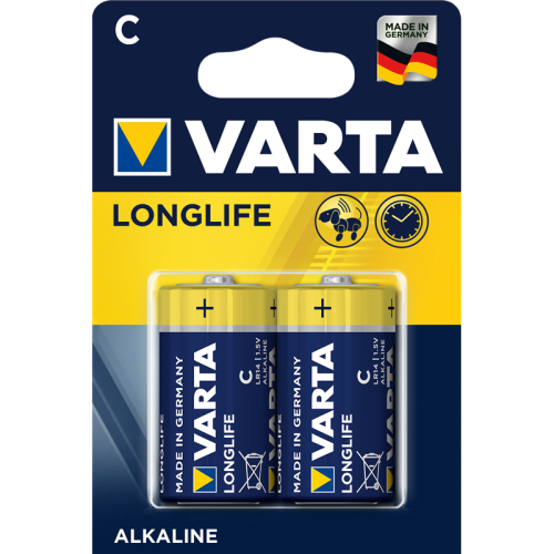 Батарейка Varta LONGLIFE LR14 C BL2 Alkaline 1.5V (4114) (2/20/200) (2 шт.)