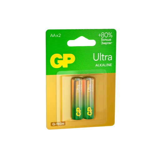 Алкалиновые батарейки GP Ultra Alkaline G-Tech 15А AA - 2 шт. на блистере