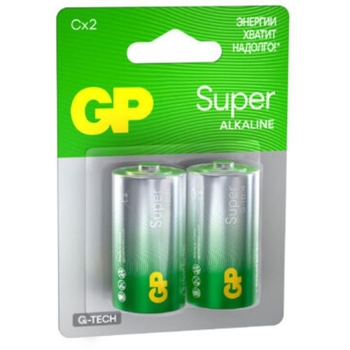 Алкалиновые батарейки GP Super Alkaline G-Tech 14А типоразмера C - 2 шт. на блистере (2 шт.)