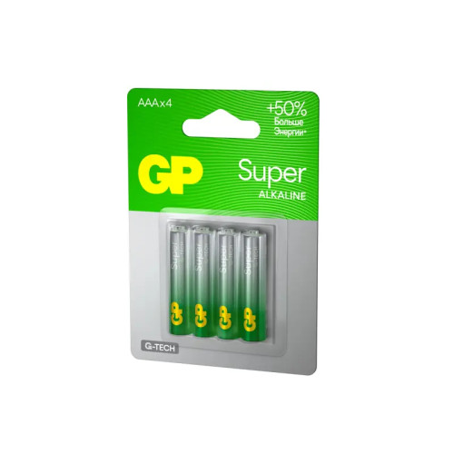 Алкалиновые батарейки GP Super Alkaline G-Tech 24A AAA - 4 шт. на блистере
