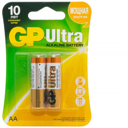 Алкалиновые батарейки GP Ultra Alkaline 24А AАA - 2 шт. на блистере