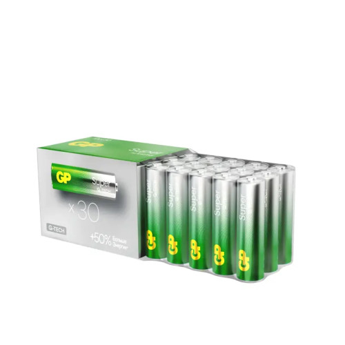 Алкалиновые батарейки GP Super Alkaline 15А АA - 30 шт. в пленке